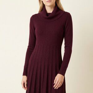 Burgundy turtleneck sweater dress – Elegance and comfort for winter!